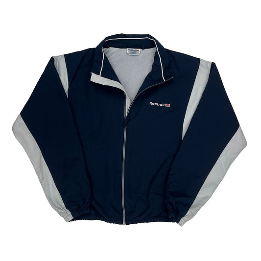 Vintage Classic Reebok Track Jacket - Medium Navy Polyester