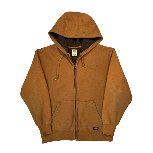 Dickies Sherpa Lined Hoodie - Large Brown Cotton Blend