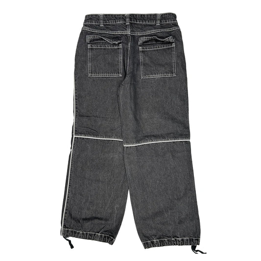 Unbranded Contrast Stitch Cargo Trousers - 31W UK 12 Black Cotton
