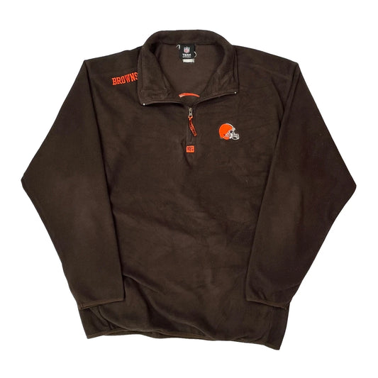 Vintage Browns Nfl Football Fleece - XL Brown Polyester