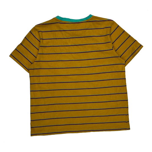 Vintage Skateboarding Santa Cruz Striped T-Shirt - Small Yellow Cotton
