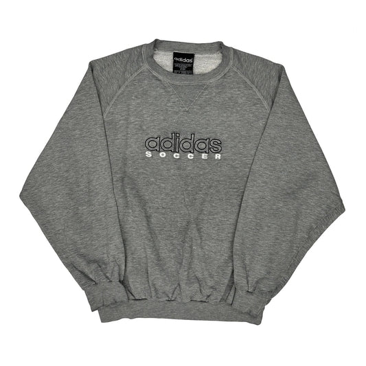 Vintage Adidas Sweatshirt - Large Grey Cotton