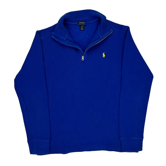 Age 14 Polo By Ralph Lauren 1/4 Zip - Large Blue Cotton