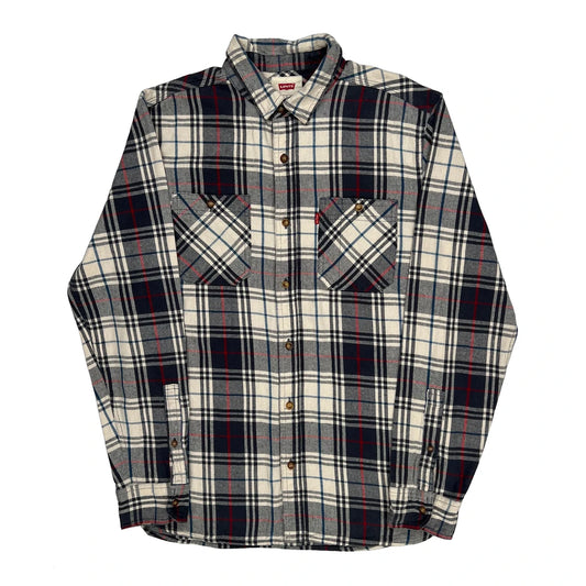 Levis Checked Flannel Shirt - Small Multicoloured Cotton