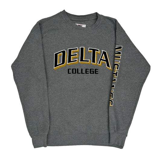 Delta College Mustangs Mv Sport College Sweatshirt - Small Grey Cotton Blend