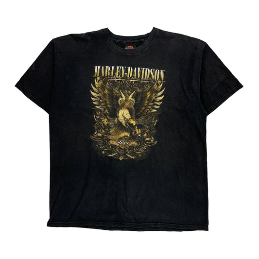 Harley Davidson Graphic T-Shirt - XL Black Cotton