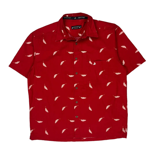 Vintage Nauttish Short Sleeve Shirt - Large Red Cotton