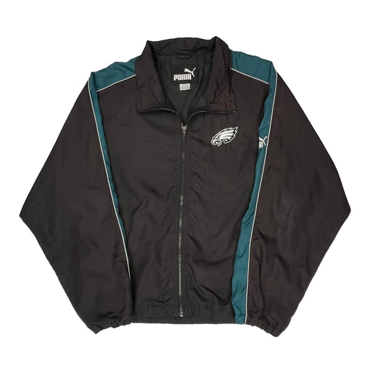 Vintage Nfl Puma Football Track Jacket - Medium Black Polyester
