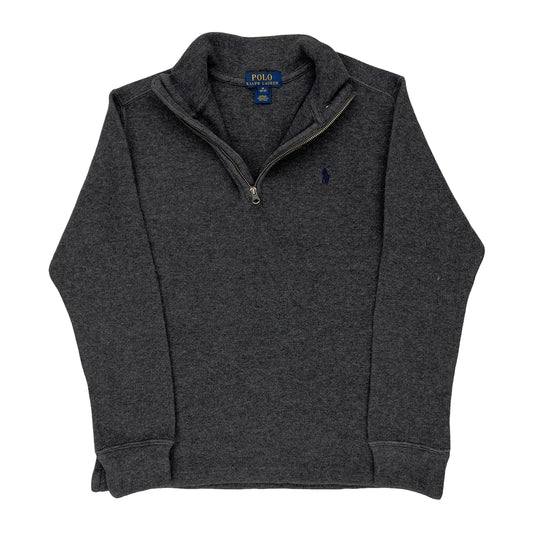 Age 8-9 Polo By Ralph Lauren 1/4 Zip - Medium Grey Cotton Blend