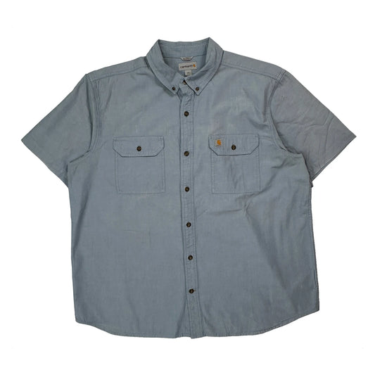 Carhartt Short Sleeve Shirt - 2XL Blue Cotton
