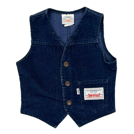 Age 3 Levis Waistcoat - 3XS Blue Corduroy