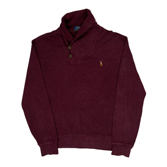 Polo By Ralph Lauren Jumper - Small Burgundy Cotton