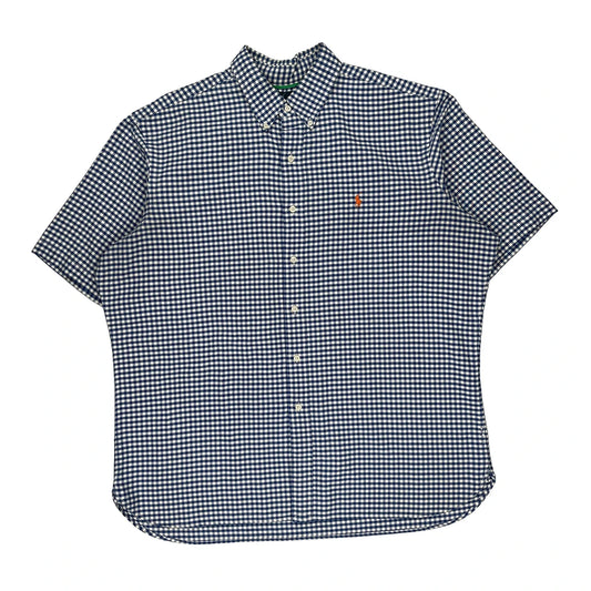 Ralph Lauren Checked Short Sleeve Shirt - XL Blue Cotton