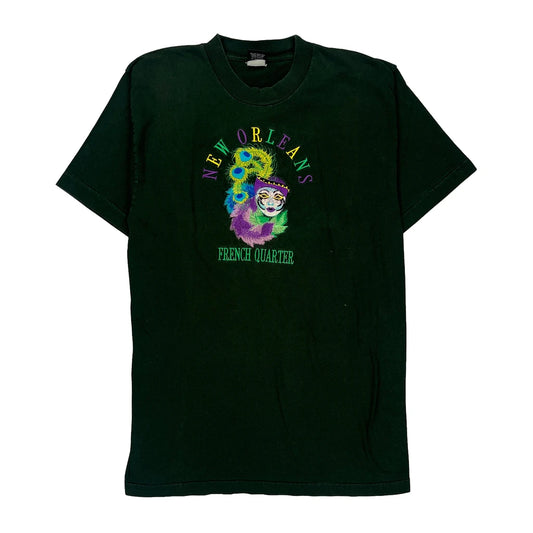 New Orleans French Quarter Single Stitch Graphic T-Shirt - Large Green Cotton