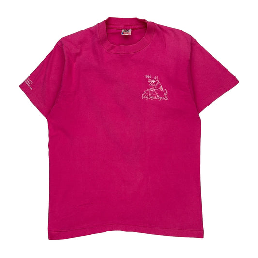 Dog Days Regatta Fruit Of The Loom Single Stitch T-Shirt - Large Pink Cotton