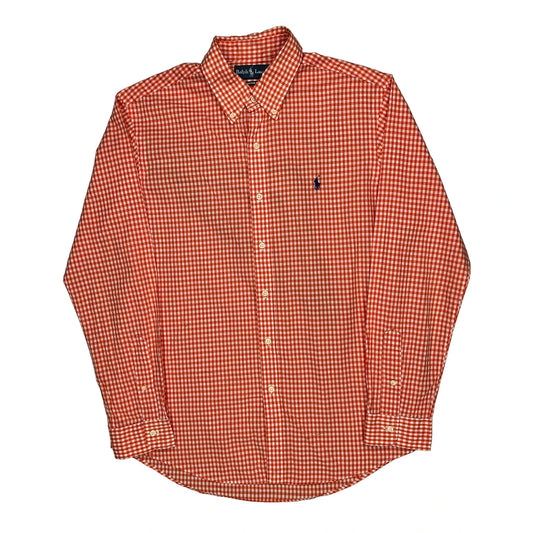 Ralph Lauren Checked Shirt - Large Orange Cotton
