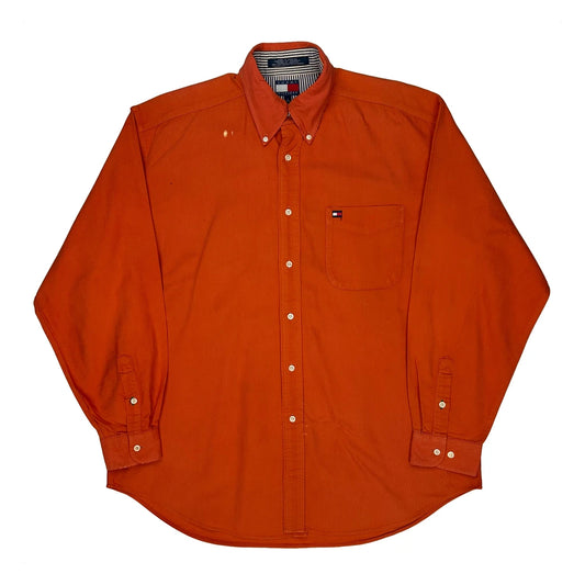 Vintage Tommy Hilfiger Shirt - Large Orange Cotton