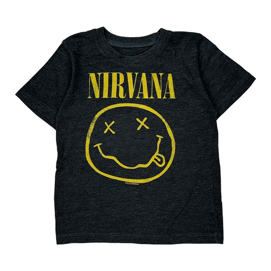 Age 4 Nirvana Band T-Shirt - 2XS Grey Cotton
