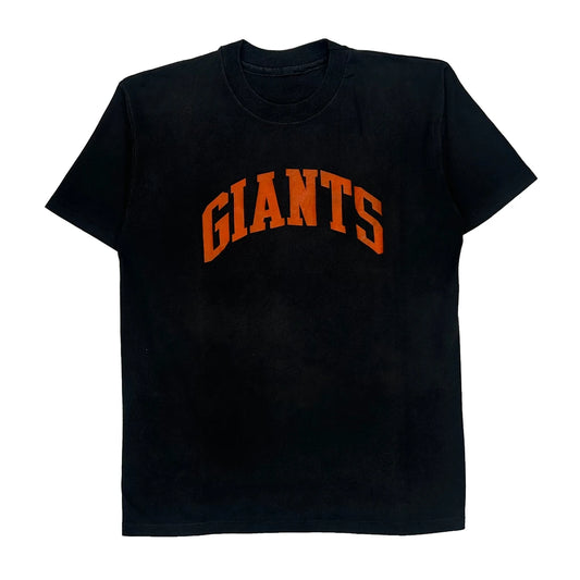 Giants Majestic Single Stitch T-Shirt - Medium Black Cotton