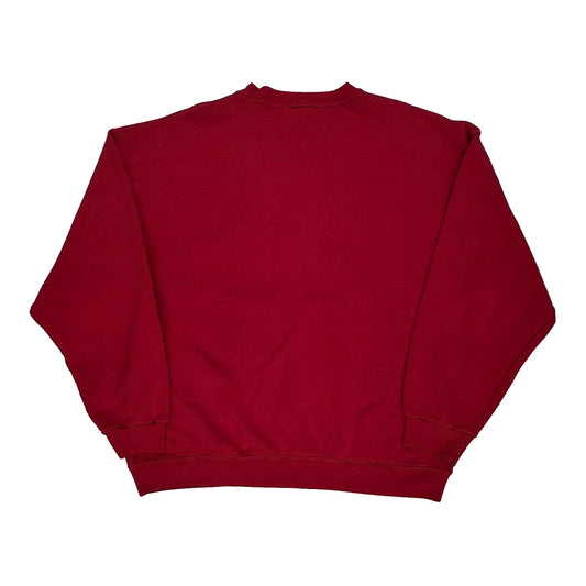 90S Blank Russell Athletic Sweatshirt - XL Red Cotton Blend