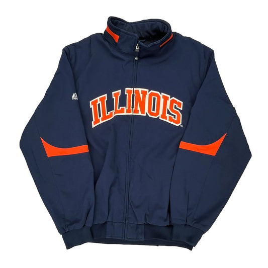 Illinois Majestic College Jacket - 2XL Navy Polyester