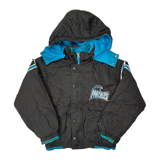 Age 10 Carolina Panthers Starter Jacket - Small Black Polyester