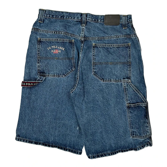 Vintage U.S. Polo Assn. Denim Shorts - 32W 13L Blue Cotton