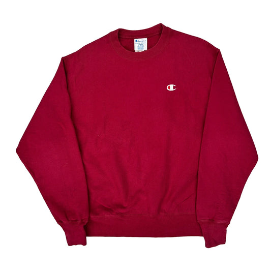 Reverse Weave Champion Sweatshirt - Large Red Cotton