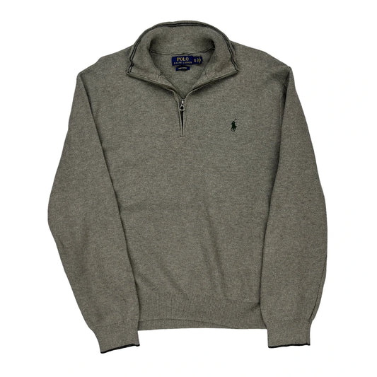Polo By Ralph Lauren 1/4 Zip - 2XL Grey Cotton