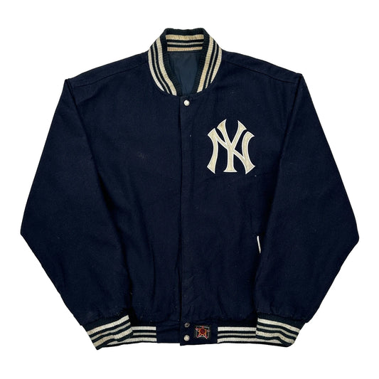 Vintage Yankees Mlb Varsity Jacket - XL Navy Wool Blend