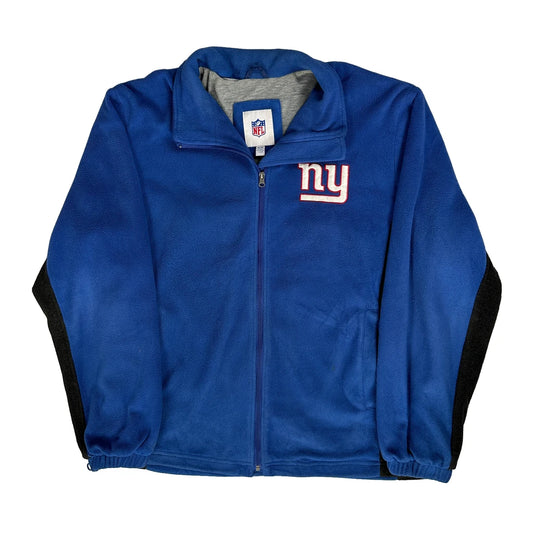 Vintage New York Giants Nfl Fleece Jacket - XL Blue Polyester