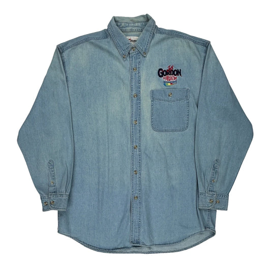 Jeff Gordon Chase Authentics Nascar Denim Shirt - Large Light Wash Cotton