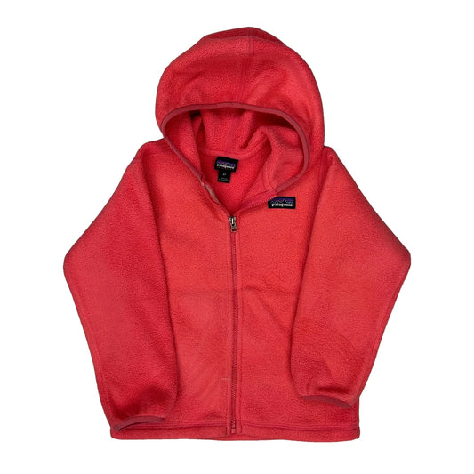 Age 4 Patagonia Fleece Hoodie - XS Red Polyester