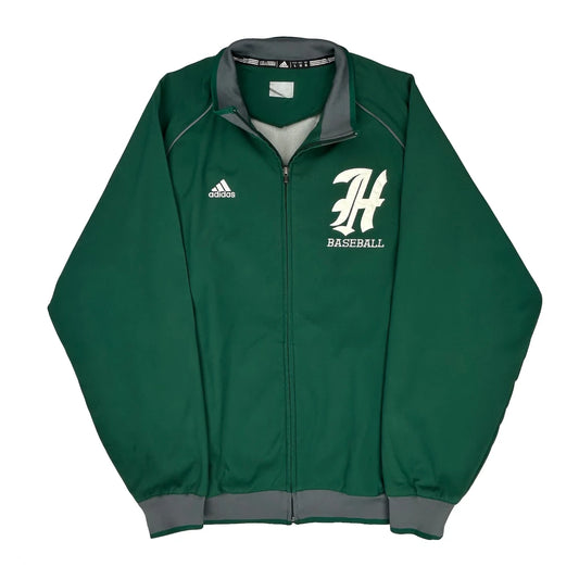 Baseball Adidas Graphic Track Jacket - Large Green Polyester