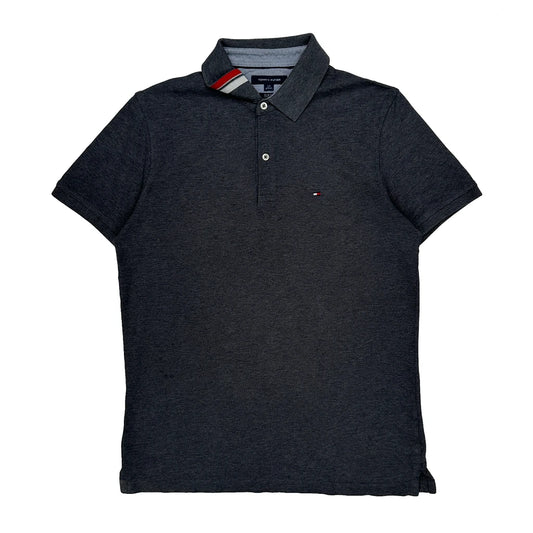 Tommy Hilfiger Slim Fit Polo Shirt - Large Grey Cotton