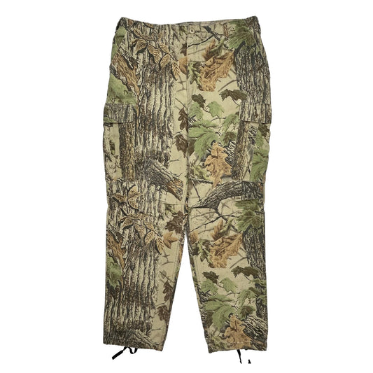 Mossy Oak Camo Cargo Trousers - 36W 29L Khaki Cotton