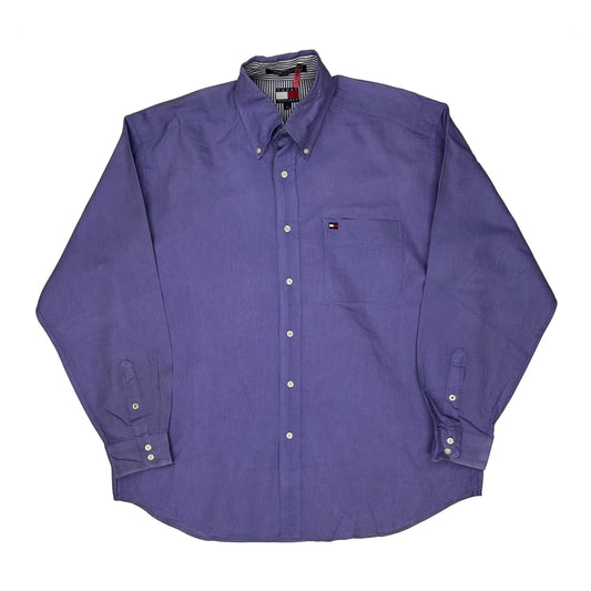 Vintage Tommy Hilfiger Shirt - Large Purple Cotton