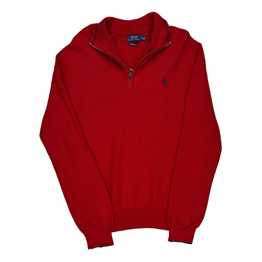 Polo By Ralph Lauren 1/4 Zip - Large Red Cotton