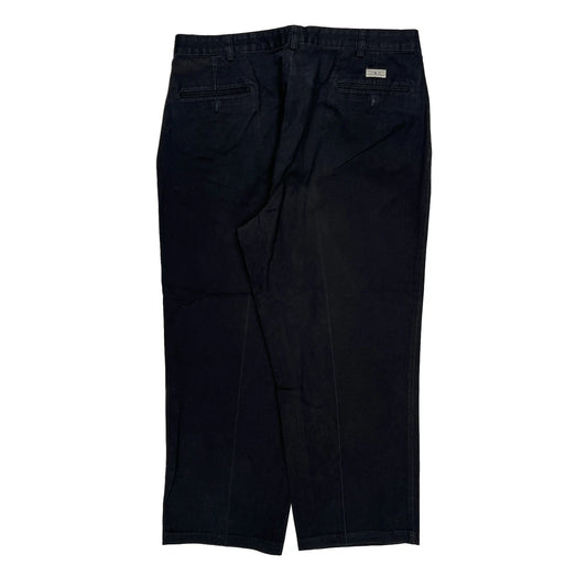 Polo By Ralph Lauren Pleated Trousers - 36W 28L Black Cotton