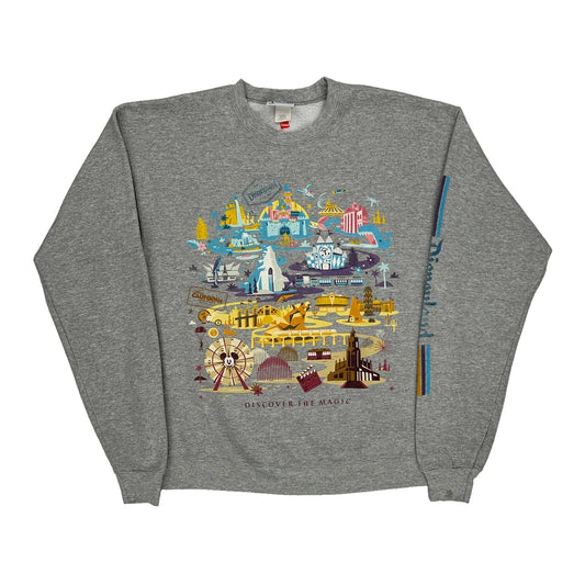 Disney Parks Hanes Sweatshirt - Medium Grey Cotton Blend