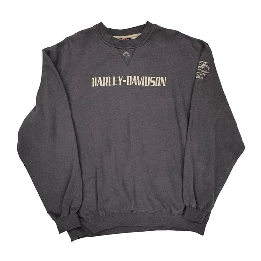 Harley Davidson Sweatshirt - XL Grey Cotton Blend