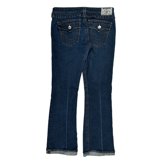 True Religion Boot Cut Jeans - 32W UK 10 Dark Wash Cotton