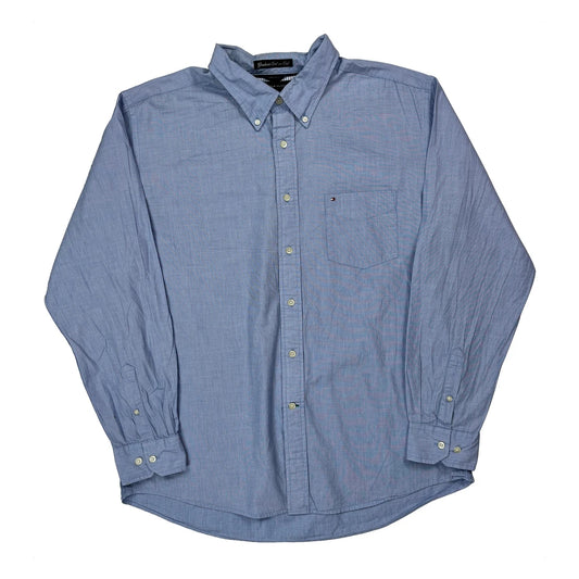 Vintage Graduate End-On-End Tommy Hilfiger Shirt - XL Blue Cotton