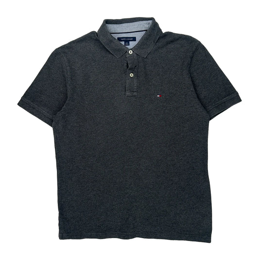 Tommy Hilfiger Polo Shirt - Large Grey Cotton