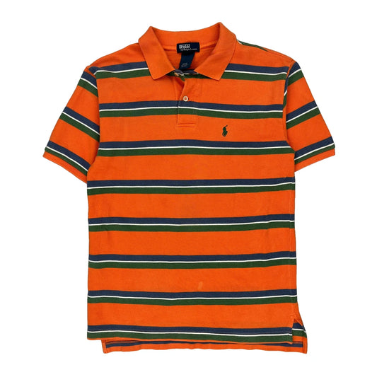 Age 12-14 Polo By Ralph Lauren Striped Polo Shirt - Medium Blue Cotton