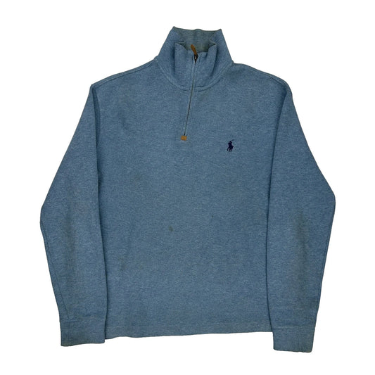 Polo By Ralph Lauren 1/4 Zip - Small Blue Cotton