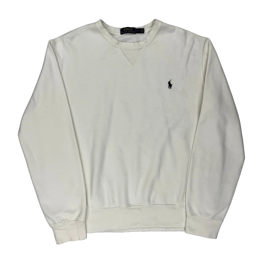 Polo By Ralph Lauren Sweatshirt - Large White Cotton