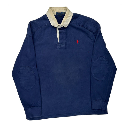 Polo By Ralph Lauren Rugby Shirt - XL Blue Cotton