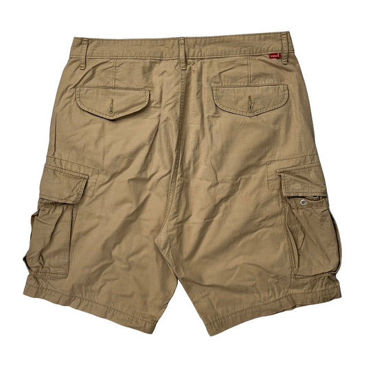 Vintage Levis Cargo Shorts - 34W 10L Beige Cotton