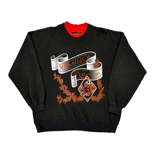 Vintage Massillon Tigers Dodger College Sweatshirt - Large Black Cotton
